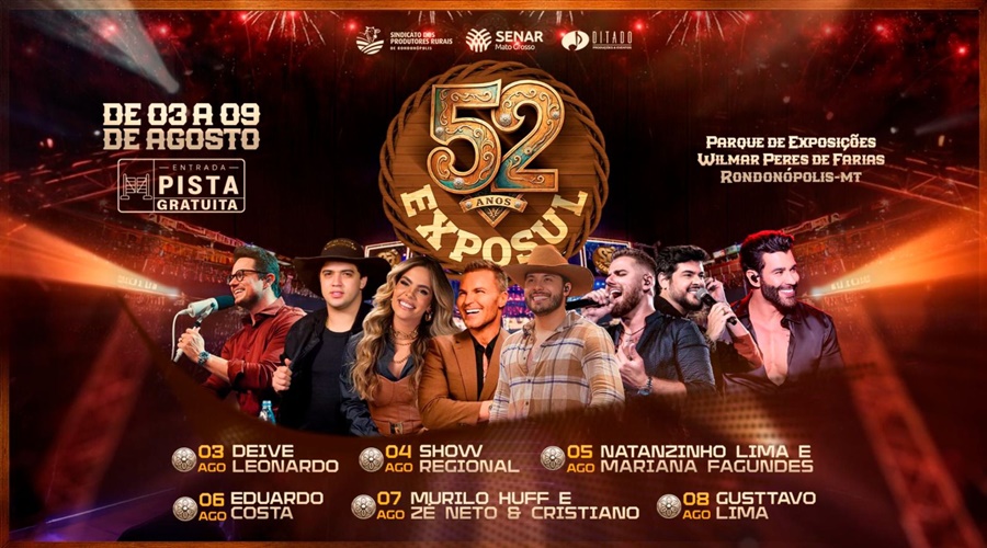 Imagem: 52ª Exposul terá portões abertos em todos dias da feira Imagem: 52ª Exposul terá portões abertos em todos dias da feira