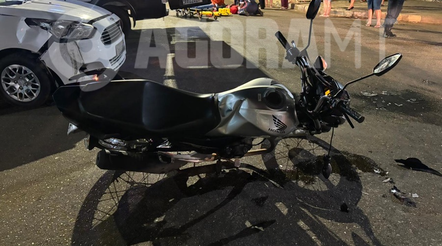 Imagem: lsdvmf Motociclista fica ferido após colisão com carro no Jardim Participação em Rondonópolis