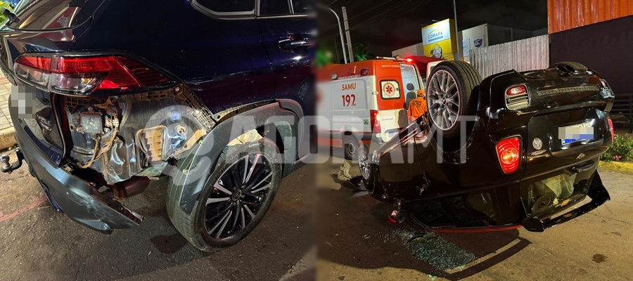 Imagem: page 1 Mini Cooper capota após colidir na traseira de Corolla Cross na Rua Dom Pedro II