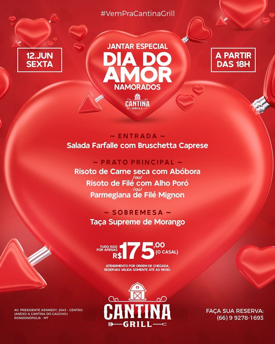 Imagem: CANTINA GRILL Dia dos Namorados: veja mais de 20 opções de restaurantes e experiências românticas para ir em Rondonópolis Imagem: CANTINA GRILL Dia dos Namorados: veja mais de 20 opções de restaurantes e experiências românticas para ir em Rondonópolis