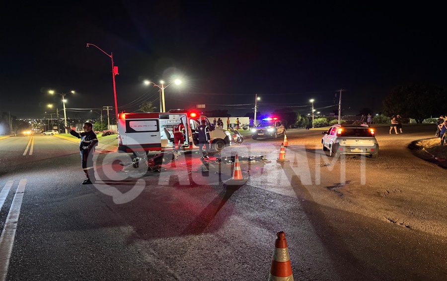 Imagem: O acidente ocorreu proximo do bairro Jardim das Flores Garupa morre em acidente entre motocicleta e EcoSport na MT-130 em Rondonópolis