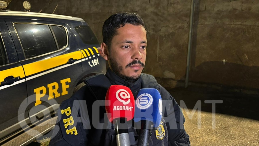 Imagem: PRF J.Bento Veículo furtado e com placa clonada é apreendido pela PRF na BR-163 em Rondonópolis