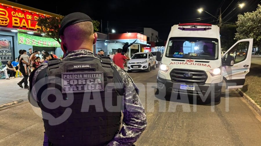 Imagem: Forca Tatica no local do acidente Atropelamento mobiliza Força Tática e SAMU na noite desta sexta-feira em Rondonópolis
