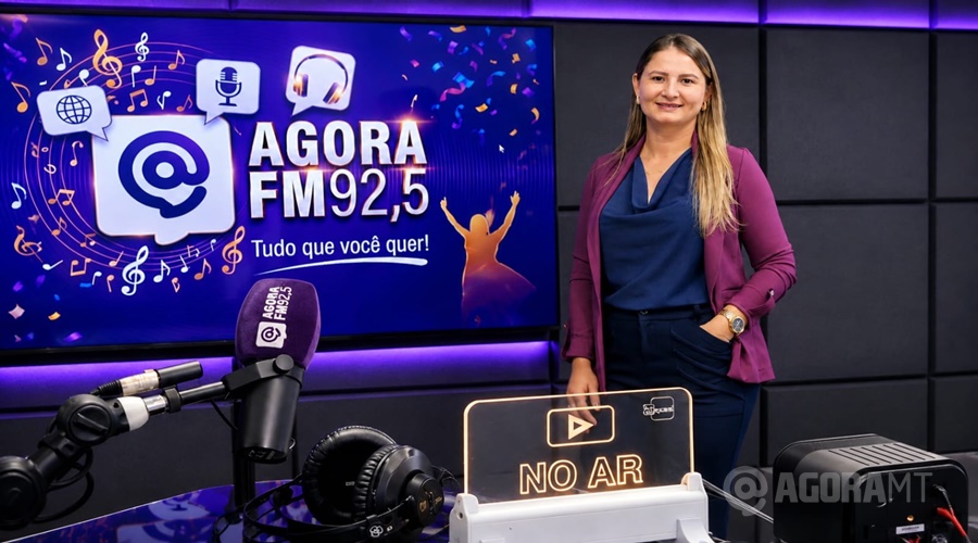 Imagem: RENATA RAMOS Rádio AGORA FM inova com transmissões de programas jornalísticos ao vivo no YouTube em Rondonópolis