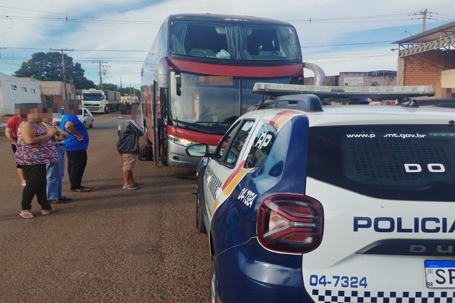 Imagem: Tentativa de homicidio em Alto Garcas Polícia Militar prende suspeito após tentativa de homicídio dentro de ônibus interestadual em Alto Garças