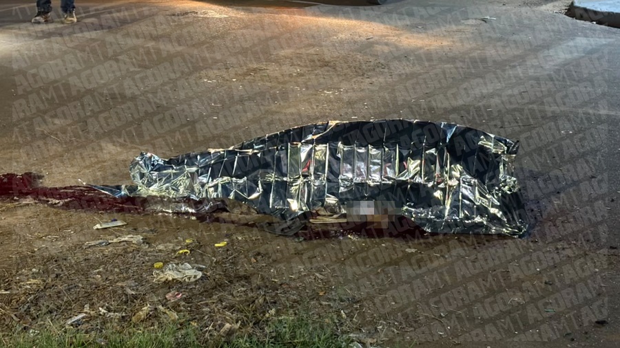 Imagem: Vitima foi morta com varios tiros Adolescente de 17 anos é assassinado a tiros no bairro Serra Dourada em Rondonópolis