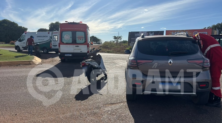 Imagem: WhatsApp Image 2026 07 10 at 14.51.48 Colisão entre carro e motocicleta deixa duas mulheres feridas na MT-130 em Rondonópolis