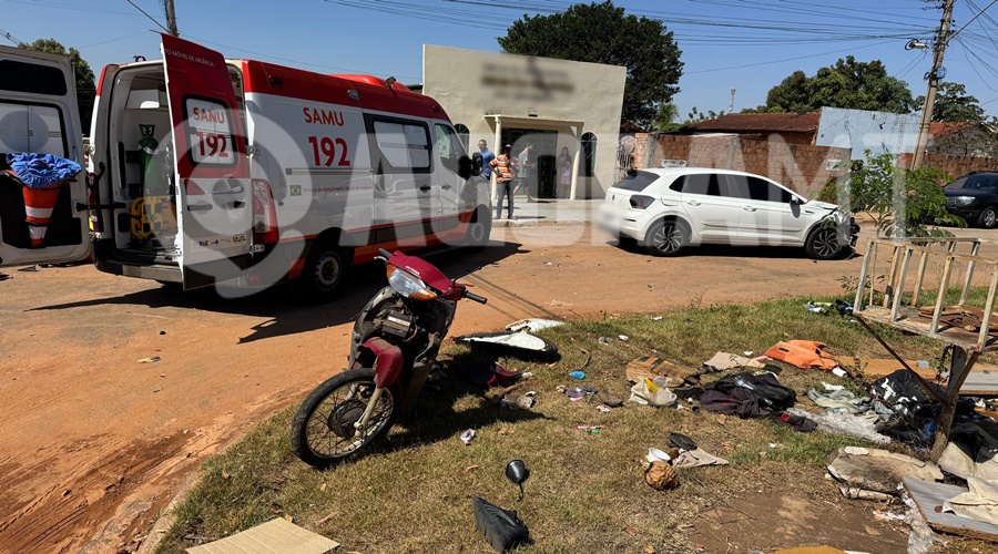 Imagem: WhatsApp Image 2026 07 31 at 11.56.53 Motociclista sofre fratura na perna após colisão com carro na Vila Iracy em Rondonópolis Imagem: WhatsApp Image 2026 07 31 at 11.56.53 Motociclista sofre fratura na perna após colisão com carro na Vila Iracy em Rondonópolis