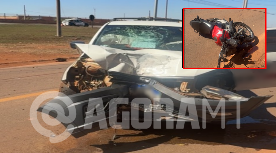 Imagem: image 5 1 Motociclista de aplicativo fica gravemente ferida após colisão frontal com picape em Rondonópolis