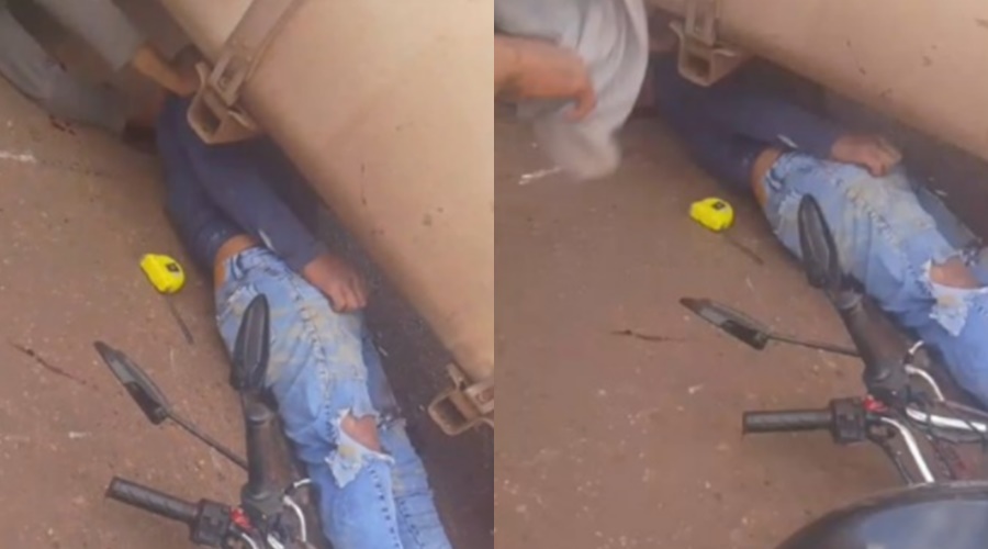Imagem: page 4 Vídeo mostra motociclista preso às ferragens após colidir com carreta no Distrito Industrial Vetorasso