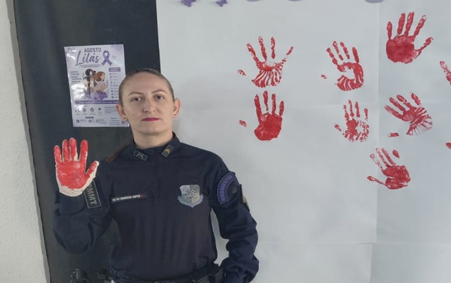 Imagem: Agosto Lilas Polícia Militar promove palestra de prevenção à violência contra a mulher em Alto Garças