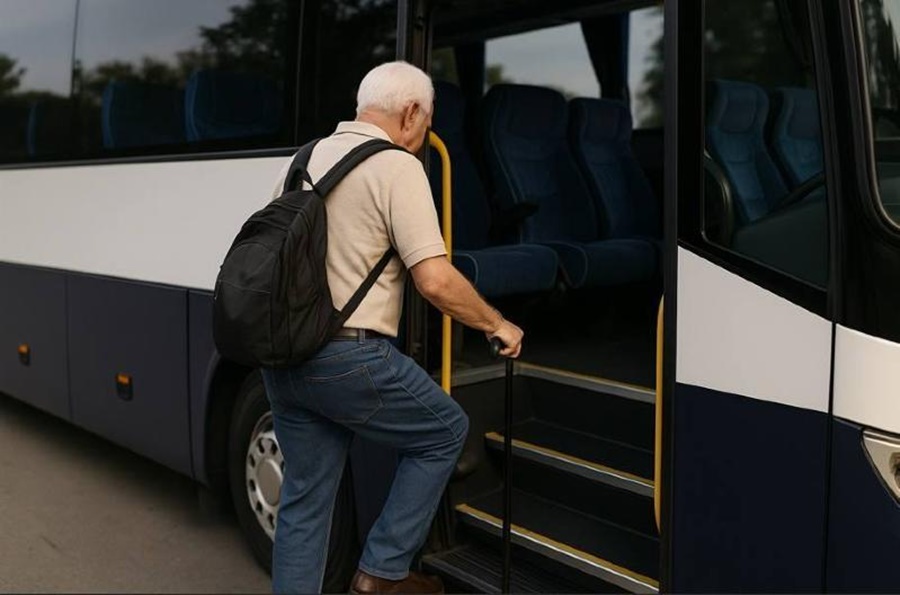 Imagem: IDOSO ENTRANDO EM ONIBUS Justiça preserva direito de idosos a passagens interestaduais