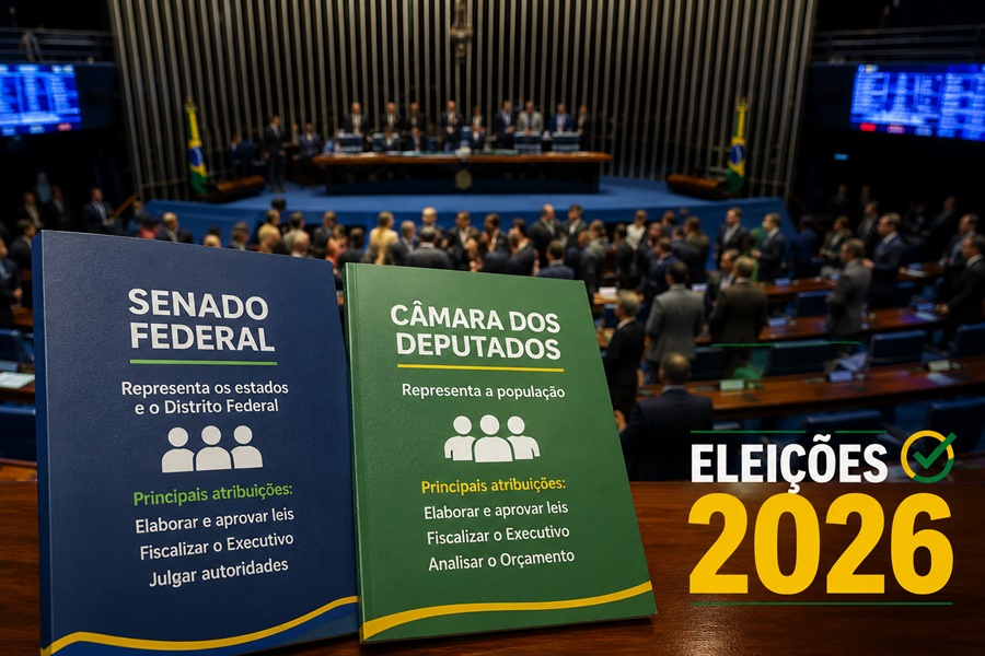 Imagem: SENADORES E DEPUTADOS Eleições 2026: saiba o que fazem senadores e deputados e quais são suas principais atribuições