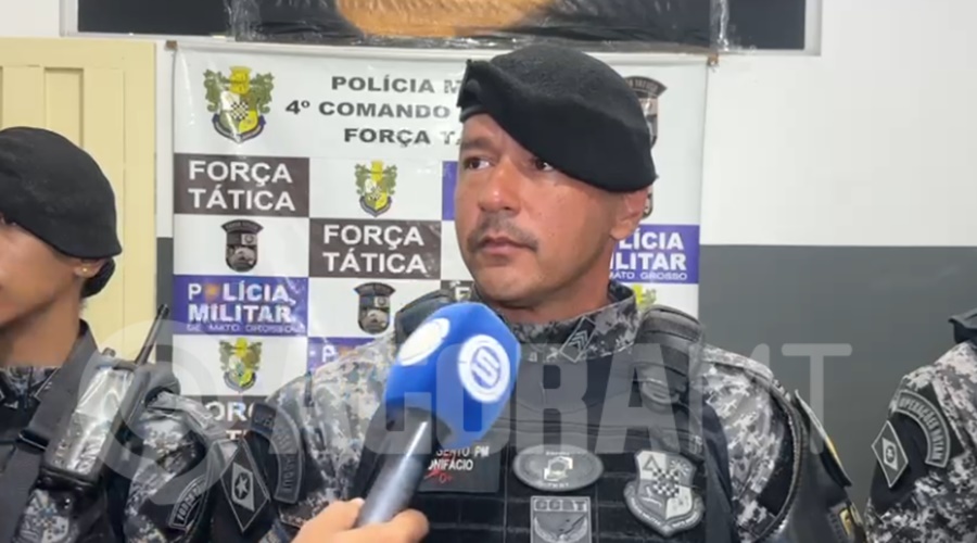 Imagem: Sargento Bonifacio da Forca Tatica Homem é detido com dois revólveres e mais de 100 munições em comércio na Vila Mineira