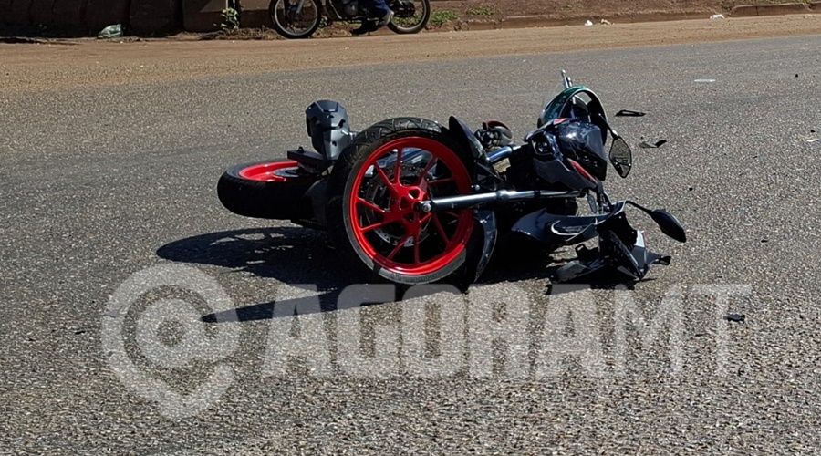 Imagem: WhatsApp Image 2026 08 04 at 14.33.38 Colisão de alto impacto deixa motociclista ferido no Distrito Industrial em Rondonópolis