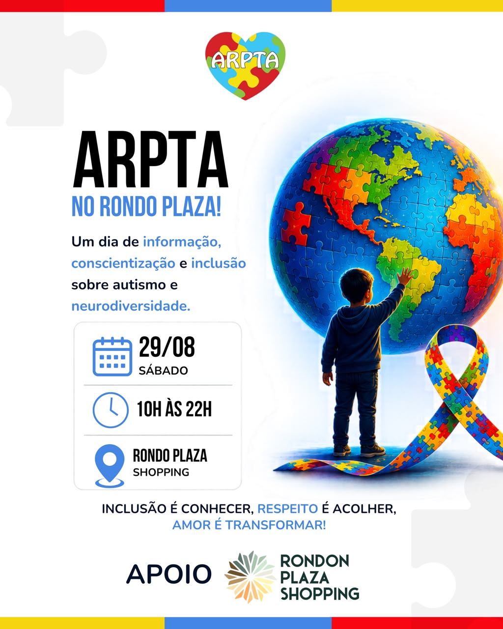 Imagem: WhatsApp Image 2026 08 25 at 15.28.52 Rondon Plaza Shopping recebe ação da ARPTA neste sábado com atividades voltadas à inclusão