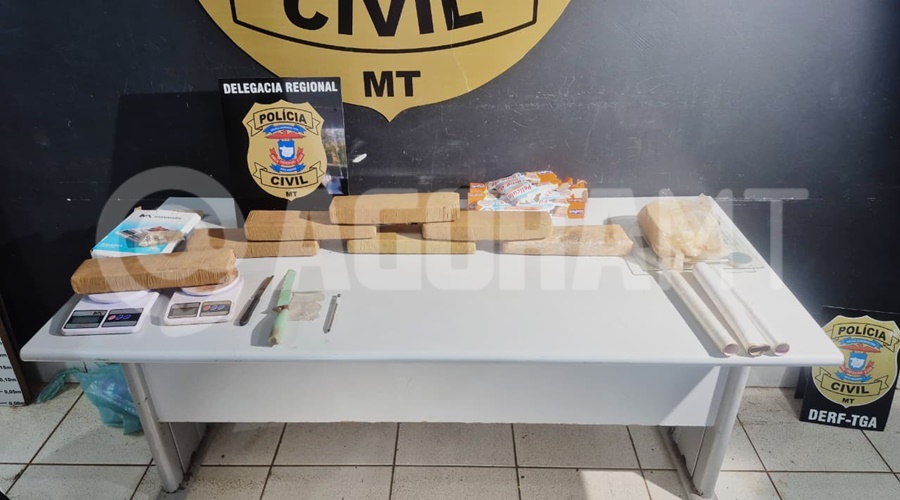 Imagem: apreensao de drogas 2 Jovem de 19 anos é preso com cerca de 7 kg de drogas durante operação em Tangará da Serra