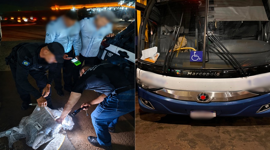 Imagem: cats 1 Mais de 3kg de substância análoga a cocaína são apreendidos em peça automotiva escondida dentro de ônibus