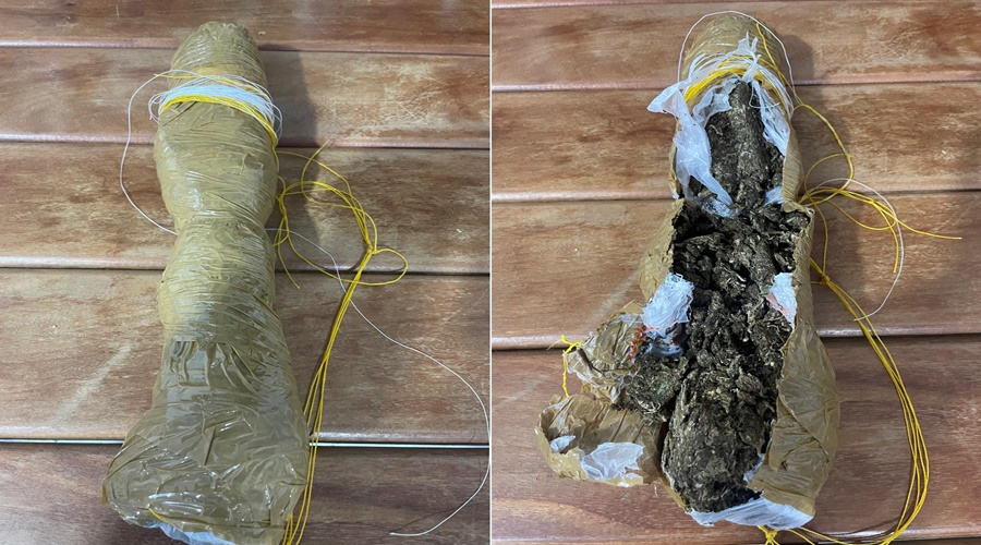 Imagem: droga apreendida penitenciaria Policiais Penais interceptam drone e apreendem pacote com 500g de maconha na Mata Grande Imagem: droga apreendida penitenciaria Policiais Penais interceptam drone e apreendem pacote com 500g de maconha na Mata Grande