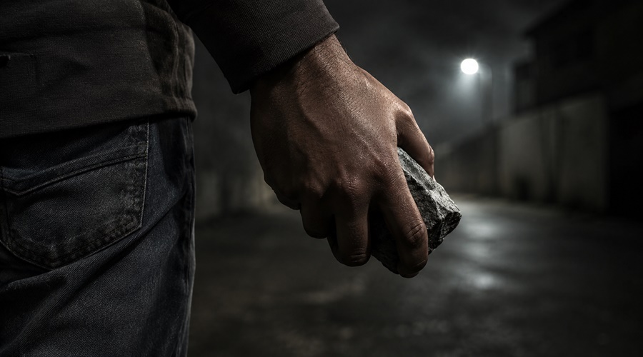 Imagem: pedra na mao Mãe é atingida com pedrada na cabeça durante agressão cometida pelo próprio filho em Rondonópolis Imagem: pedra na mao Mãe é atingida com pedrada na cabeça durante agressão cometida pelo próprio filho em Rondonópolis