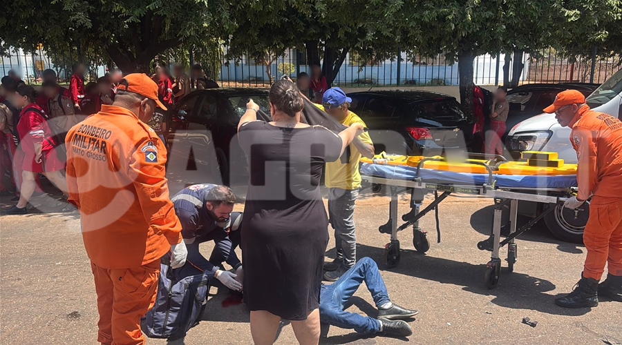 Imagem: ACIDENTE ROTARY VITIMA EXCLUSIVO | Motociclista fica em estado grave após acidente na Avenida Brasil em Rondonópolis