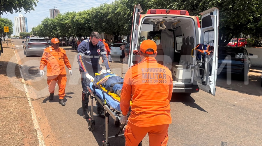 Imagem: ATENDIMENTO SAMU ACIDENTE ROTARY EXCLUSIVO | Motociclista fica em estado grave após acidente na Avenida Brasil em Rondonópolis