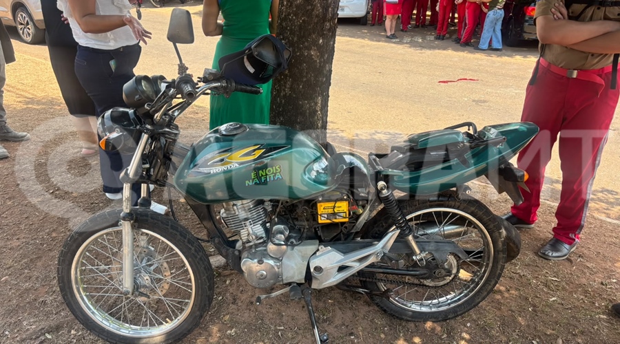 Imagem: HONDA cg ACIDENTE AV ROTARY EXCLUSIVO | Motociclista fica em estado grave após acidente na Avenida Brasil em Rondonópolis