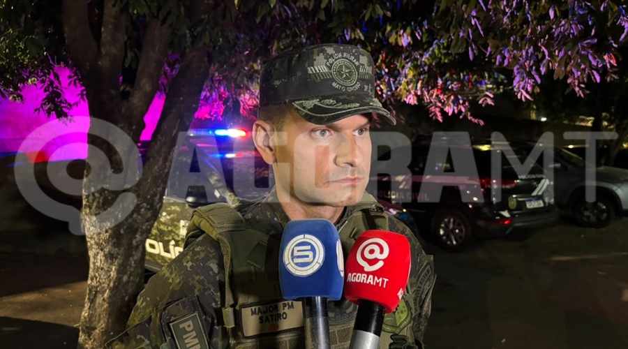 Imagem: Major Satiro Comandante PMPA Som alto leva homem à delegacia e polícia apreende maconha em Rondonópolis