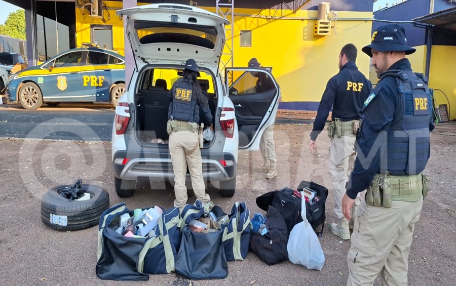 Imagem: Mercadoria apreendida pela PRF Mais de 130 canetas emagrecedoras são apreendidas pela Polícia Rodoviária Federal em Rondonópolis
