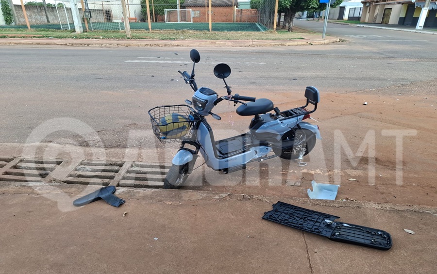 Imagem: Moto eletrica envolvida no acidente Rondonópolis registra mais um acidente com moto elétrica; vítimas foram levadas para o Hospital Regional