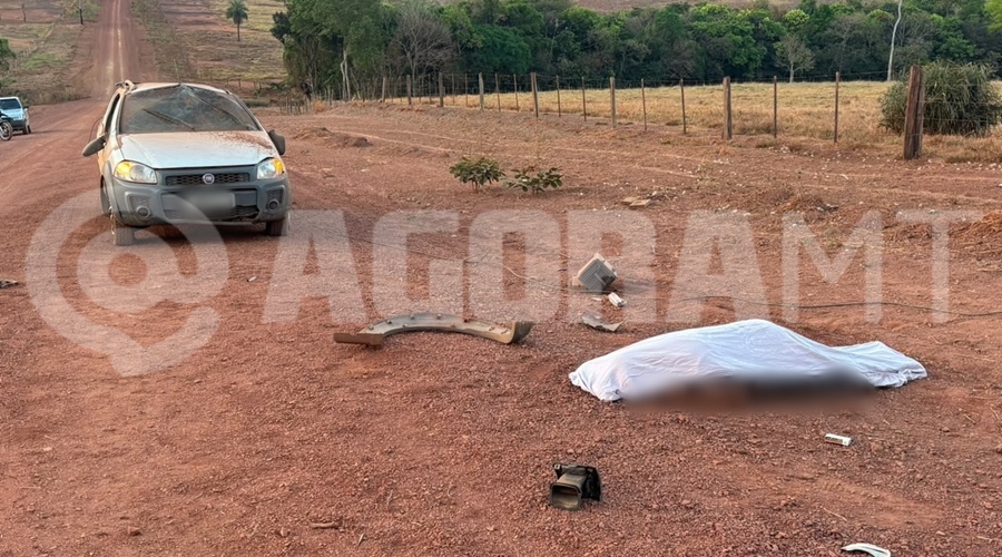 Imagem: destacada 1 Homem morre em capotamento na MT-460 na entrada do Assentamento Dom Osório