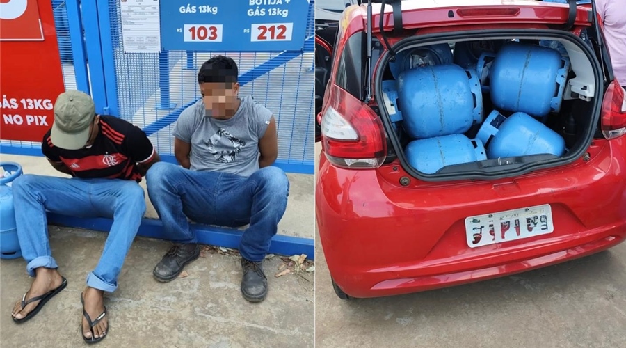 Imagem: dupla do gas Dupla é presa em flagrante após furtar 25 botijões de gás de empresa em Várzea Grande Imagem: dupla do gas Dupla é presa em flagrante após furtar 25 botijões de gás de empresa em Várzea Grande