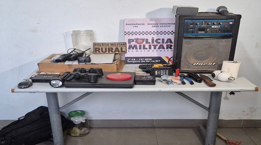 Imagem: equipamentos zona rural tangara da serra Patrulha Rural recupera Starlink e outros equipamentos furtados em área rural de Tangará da Serra Imagem: equipamentos zona rural tangara da serra Patrulha Rural recupera Starlink e outros equipamentos furtados em área rural de Tangará da Serra