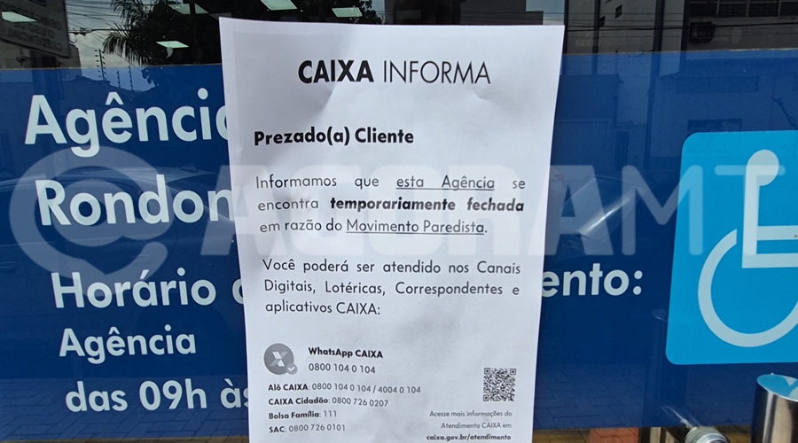 Imagem: greve caixa economica rondonopolis comunicado Greve dos empregados da Caixa fecha agências e afeta atendimento aos clientes em Rondonópolis Imagem: greve caixa economica rondonopolis comunicado Greve dos empregados da Caixa fecha agências e afeta atendimento aos clientes em Rondonópolis