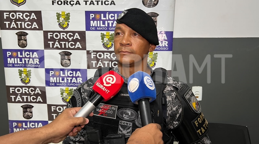 Imagem: Sargento Machado Forca Tatica Mandado por roubo leva à prisão de foragido durante patrulhamento no bairro Bela Vista