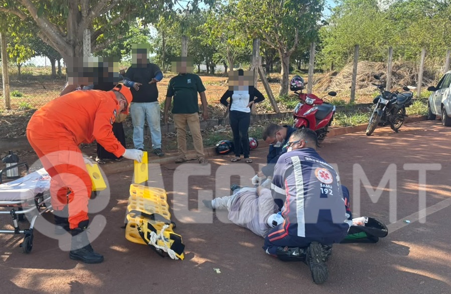 Motociclista fica ferido após colisão com carro em Rondonópolis, MT
