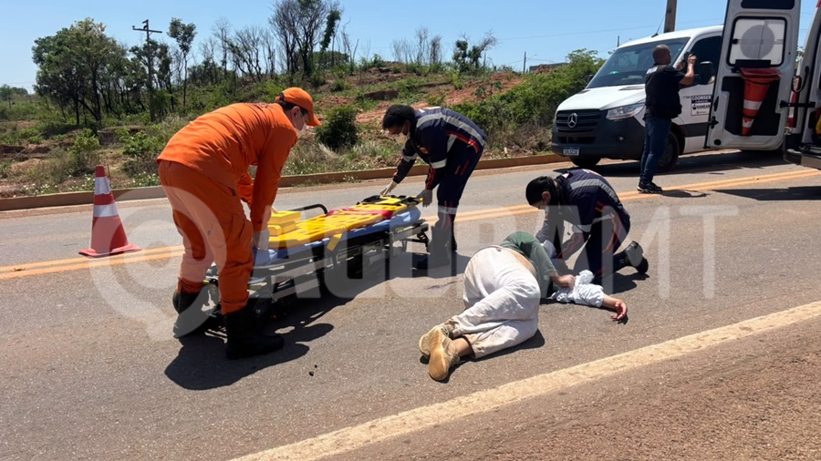 Homem fica ferido após queda de bicicleta no Anel Viário de Rondonópolis