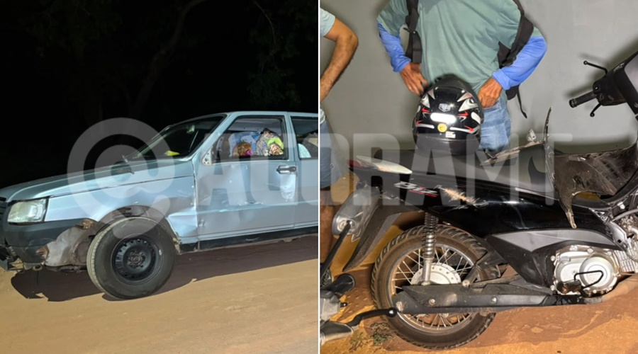 Colisão entre carro e moto deixa mulher ferida em Rondonópolis, MT