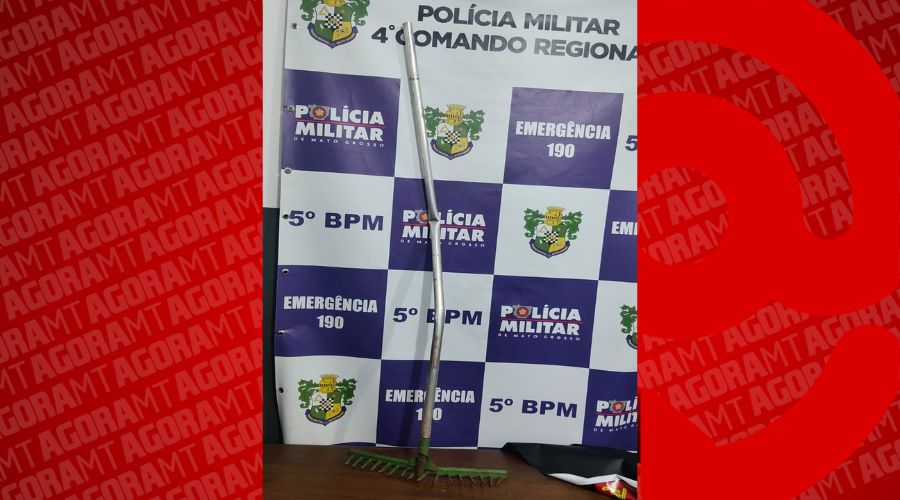 Imagem: rastelo do crime Homem é golpeado na cabeça com rastelo durante briga entre vizinhos em Rondonópolis Imagem: rastelo do crime Homem é golpeado na cabeça com rastelo durante briga entre vizinhos em Rondonópolis